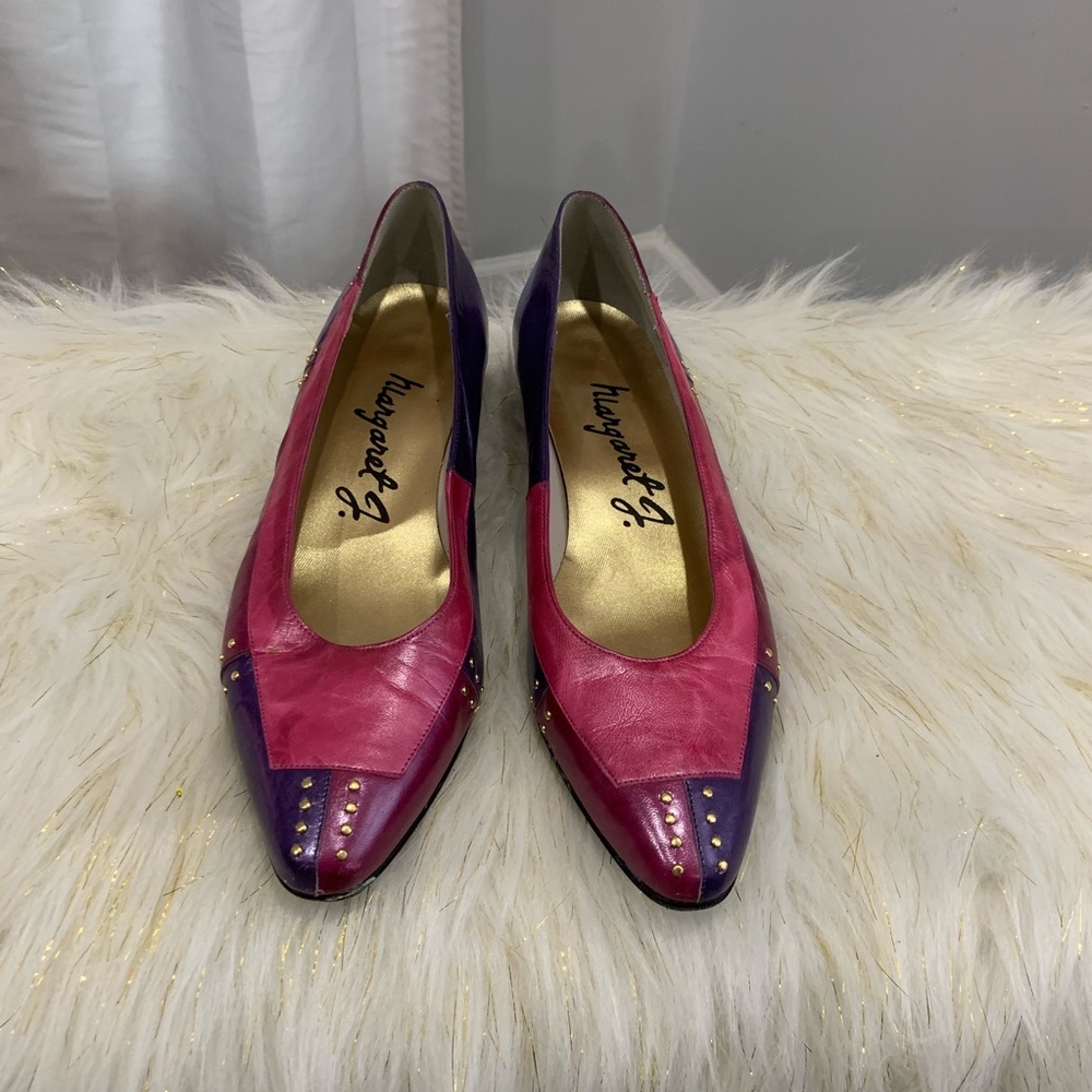 Margaret J Jerrold Vintage Leather colorblock shoes size 7.5M - Picture 4 of 8